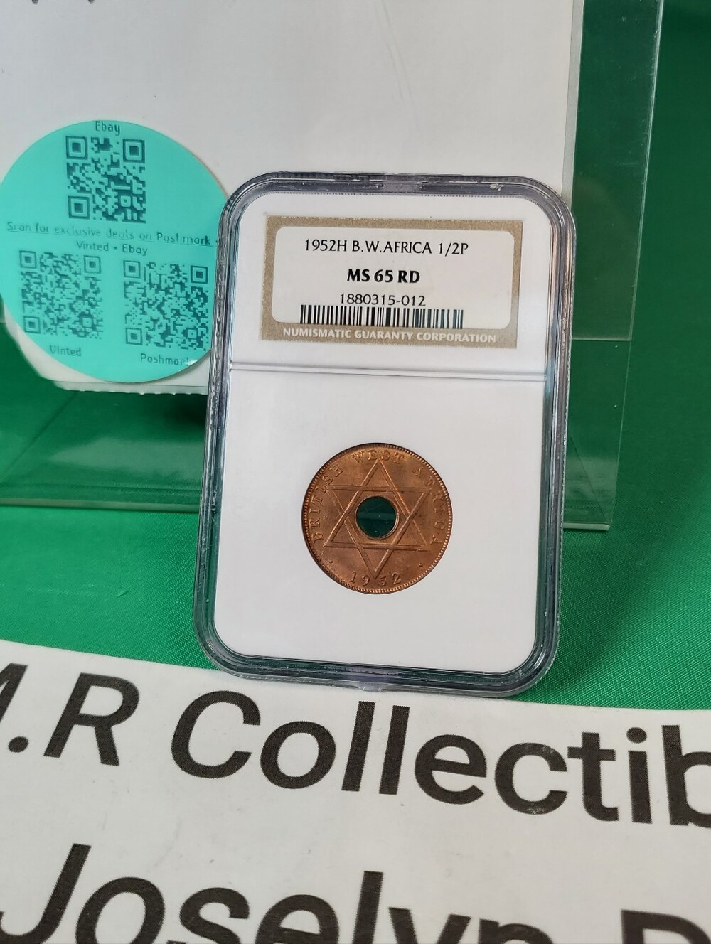 1952H British West Africa 1/2 Penny - NGC MS 65 RD - Stunning Full Red Luster!